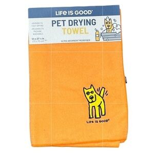 Life is good - 2/$28 - ‘Jake - Orange’ pet drying towel. NWT.